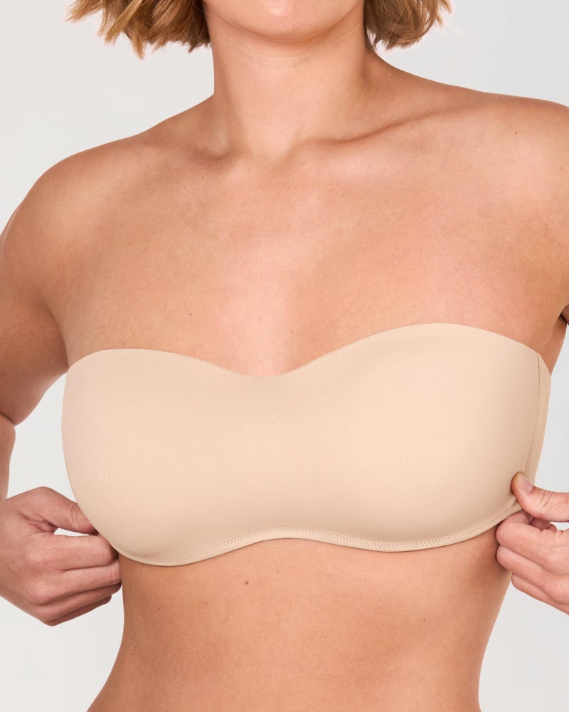 DELIMIRA Women's Strapless Bra Minimizer Seamless Underwire Unlined Bandeau for Big Bust Beige 44D - Image 3